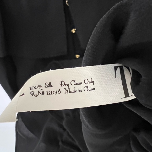 Tt Collection. Strapless Ruffle Gold Button Top. Color:Black Size: XS/S - Picture 5 of 5